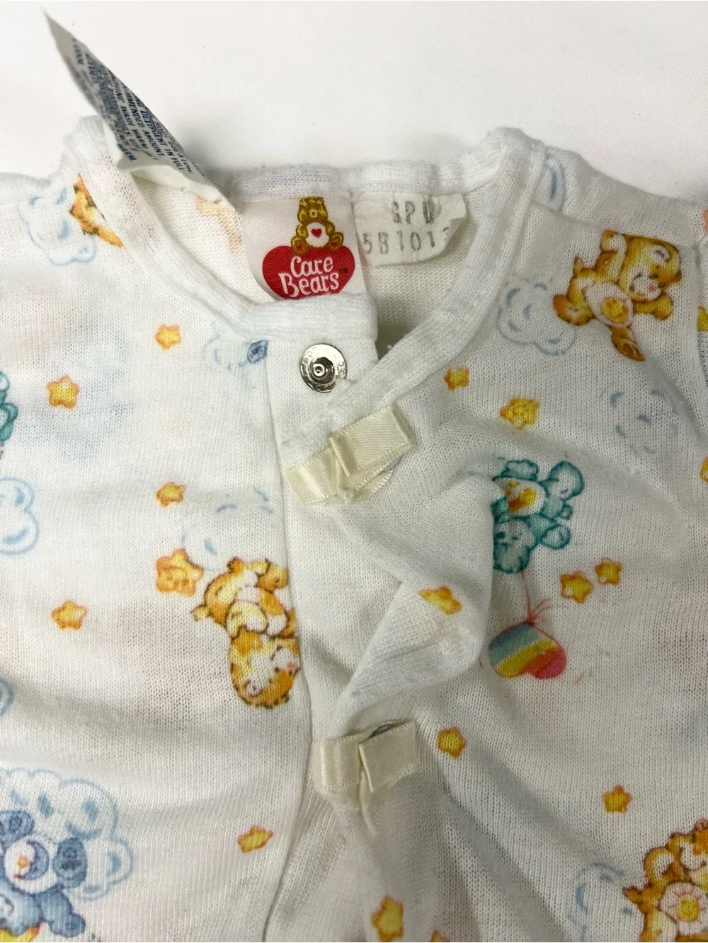 Care Bear - Vintage 1983 Infant Layette Gown - White Care Bear Print